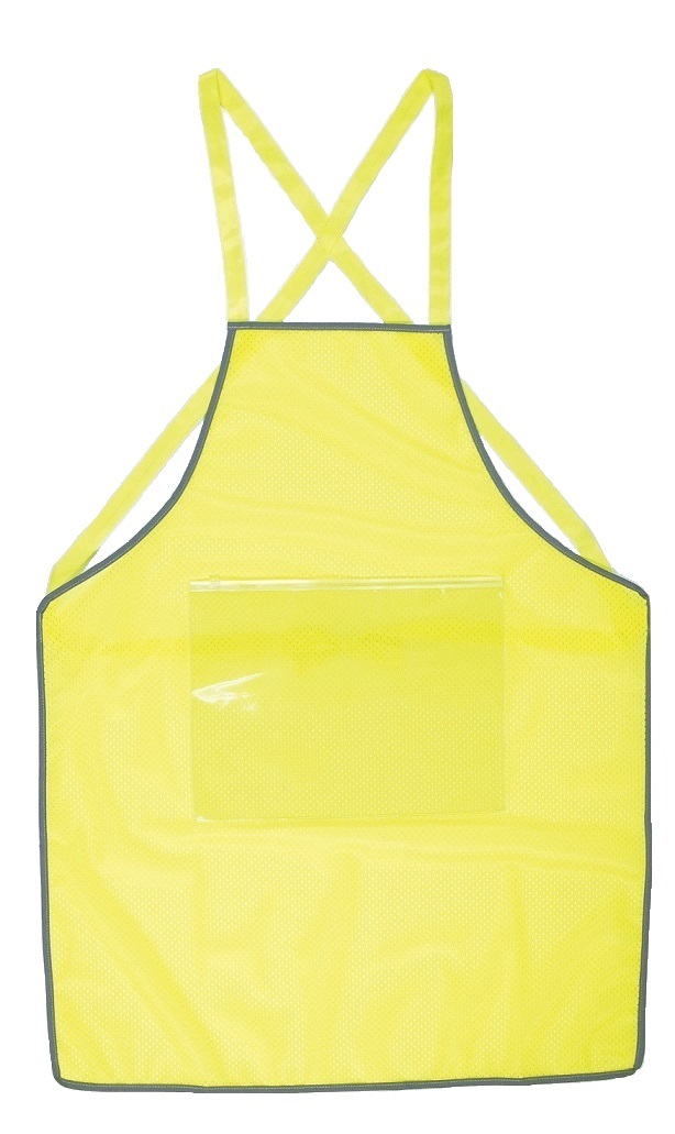 パトロール エプロン 差し込み式 反射メッシュ 蛍光黄色