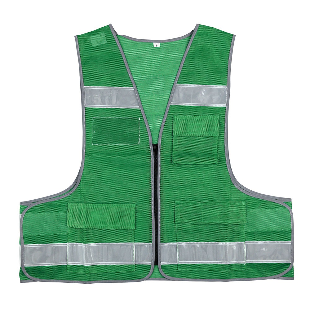 抗菌 パトロール反射ベスト 名入れ不要 差し込み式  （グリーン） 緑色