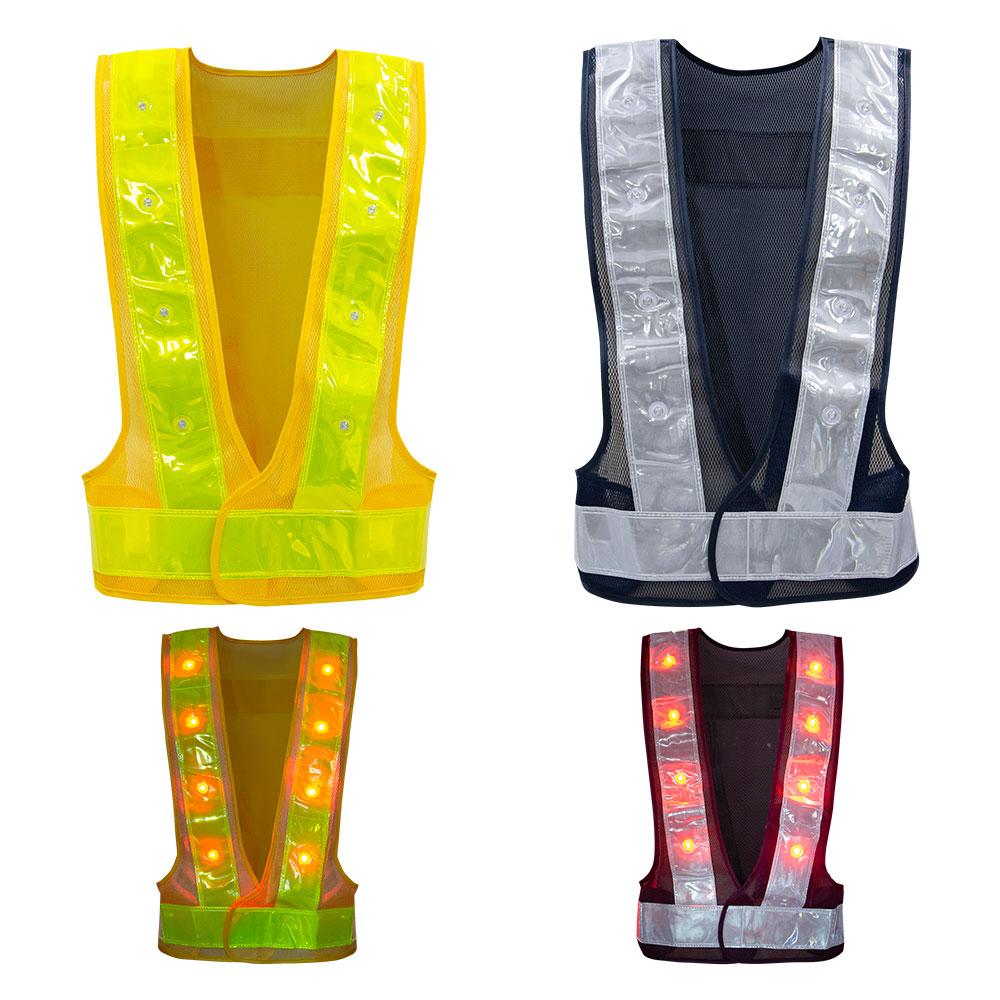 反射付き 反射LEDベスト 交通誘導 交通整理 地域 防犯 交通安全 見守り隊