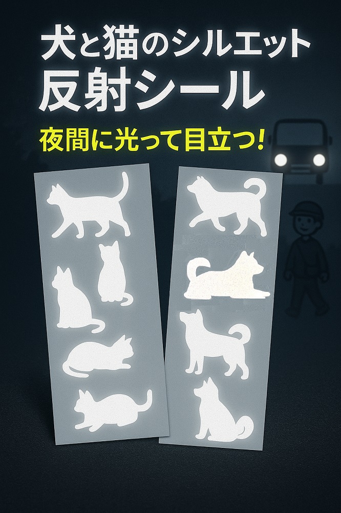 反射シルエットシール ピカライト 交通安全 反射シール レフレクター ステッカー メール便可