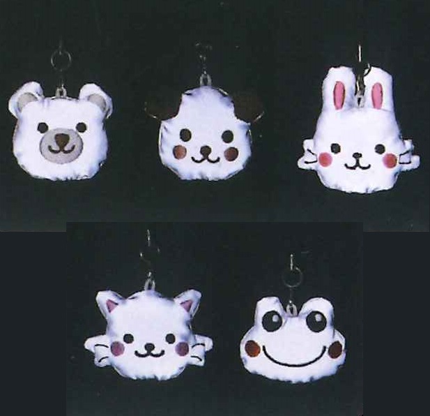 ぐりぷぺ 反射 ミニ アニマルフェイス マスコット リフレクター メール便可