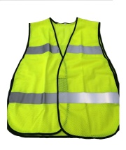 前開き 蛍光 メッシュ ライト 反射 ベスト 【蛍光黄色】 防犯 交通安全 自転車 【メール便可】