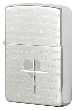 Zippo ジッポー ラバーズ・クロス　メッセージALL 銀サテーナ メール便可