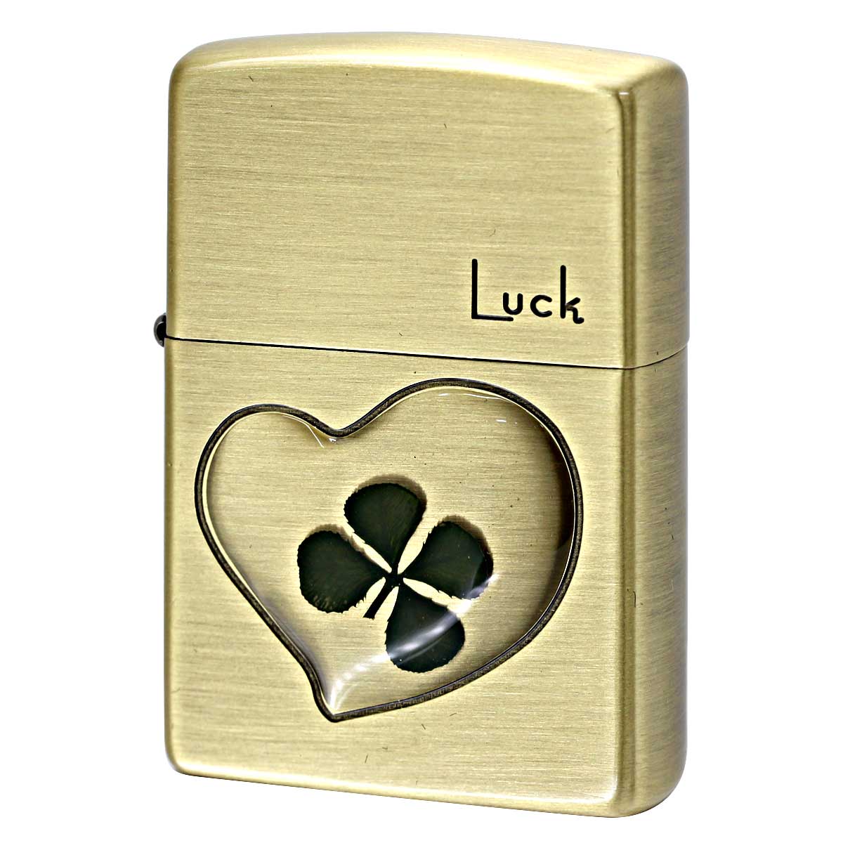 Zippo ジッポー 四つ葉 クローバー 本物 ラッキーLuck 幸運 真鍮古美 エポ盛り 63260298