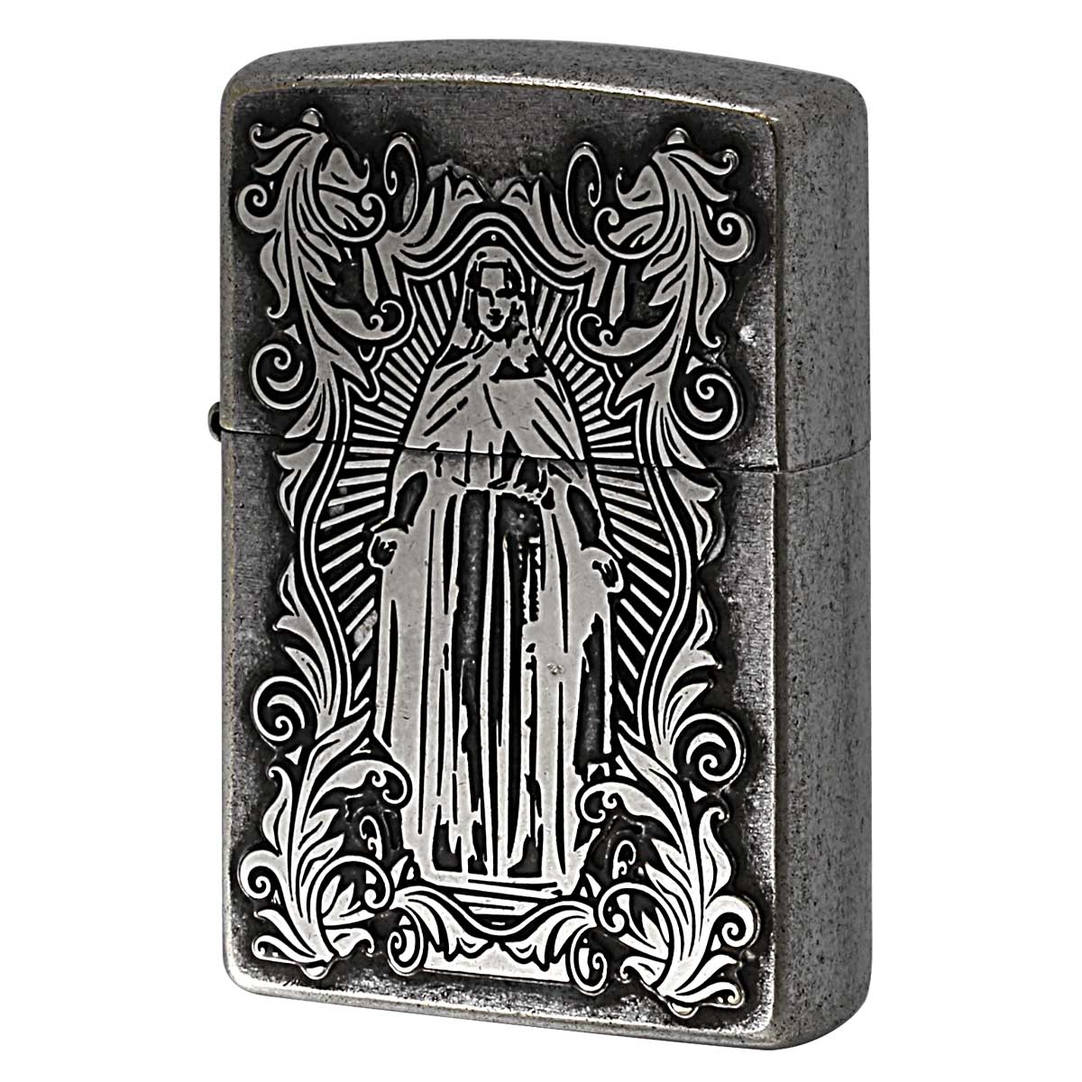 Zippo ジッポー アラベスク マリア ディープエッチング 両面加工 ニッケルいぶし 63201298