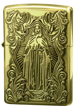 Zippo ジッポー アラベスク マリア ディープエッチング 両面加工 真鍮いぶし 63200598