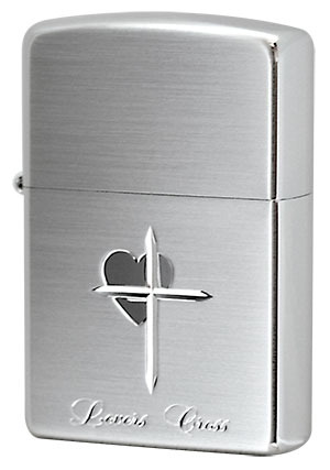 Zippo ジッポー ラバーズ・クロス 銀サテーナ メール便可