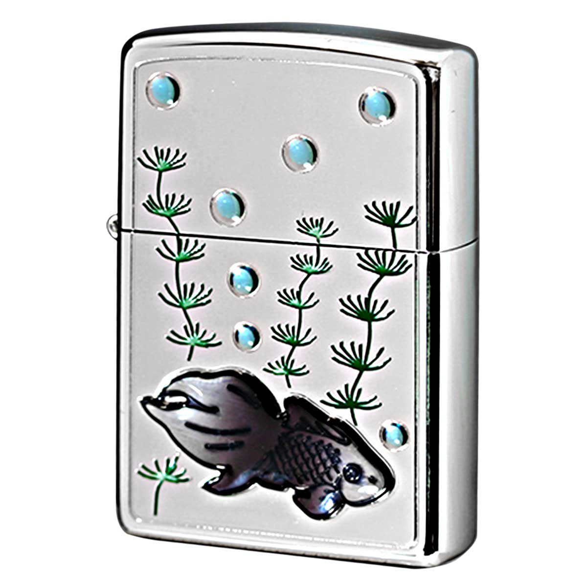 Zippo ジッポー 金魚 ブラック エポ盛り 63350198 メール便可