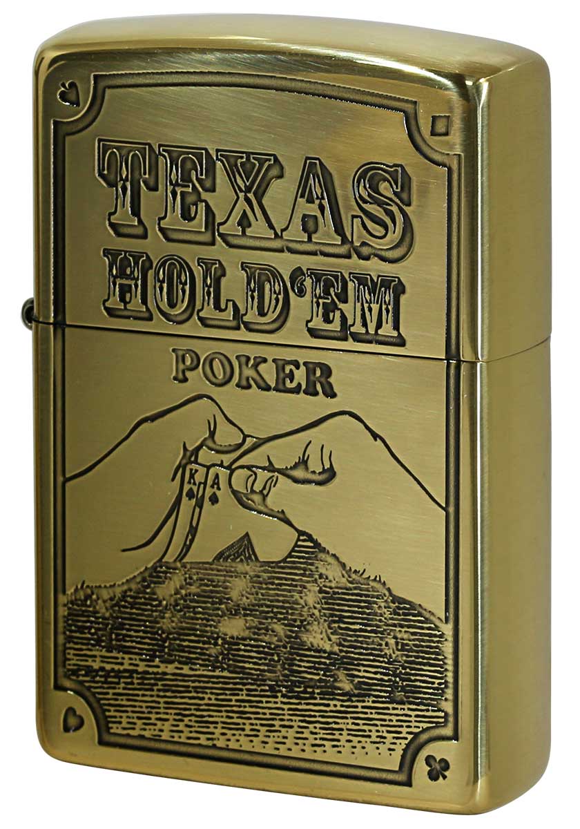 Zippo ジッポー POKER TEXAS HOLD'EM 真鍮いぶし メール便可