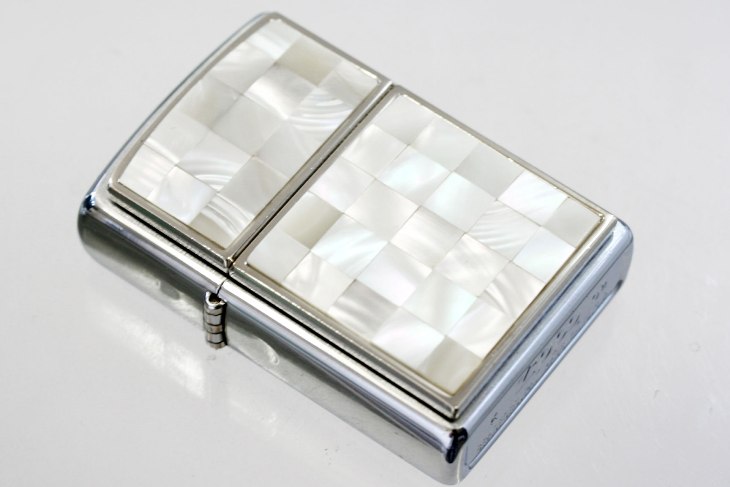 Zippo ジッポー 絶版・2002年製造 SEA WEAVE PEARL WH メール便可