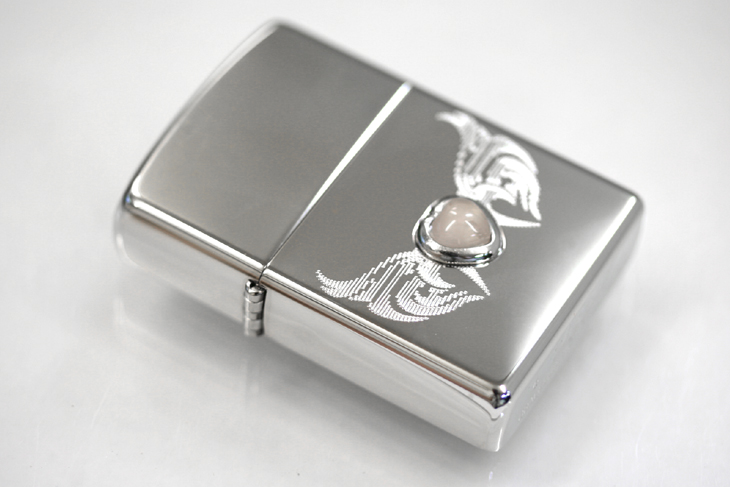 Zippo ジッポー 絶版・2005年製造 LOVER'S STONE プラチナメッキ C