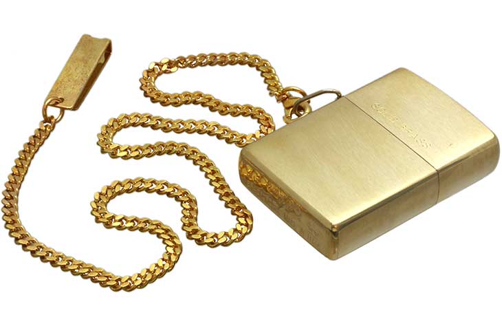 Zippo ジッポー 絶版・1999年製造 #204 SOLID BRASS チェーン付き メール便可