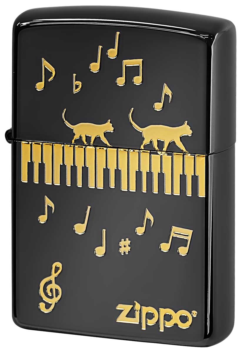 Zippo ジッポー Love Cat 猫が大好き ピアノ ブラック NKP-BK メール便可