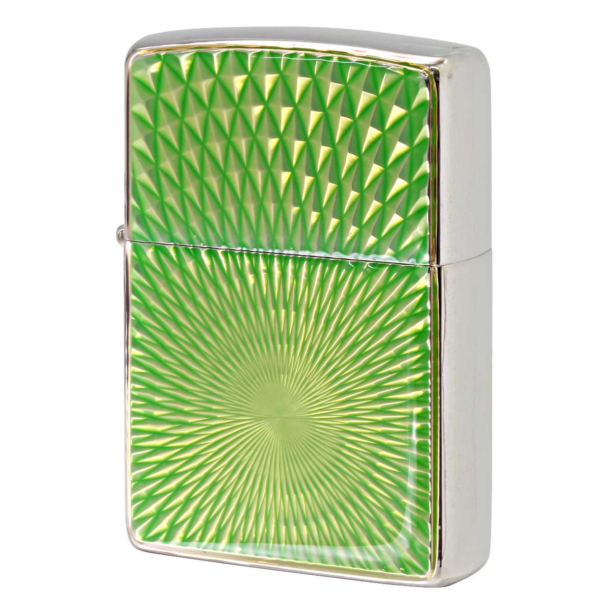 Zippo ジッポー ダイヤモンドカット 放射線状彫刻 エポ盛り クリア グリーン 20CUTG-EC メール便可