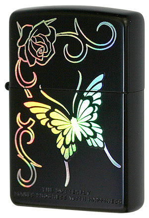 Zippo ジッポー レインボーバタフライシリーズ RB2-BM メール便可