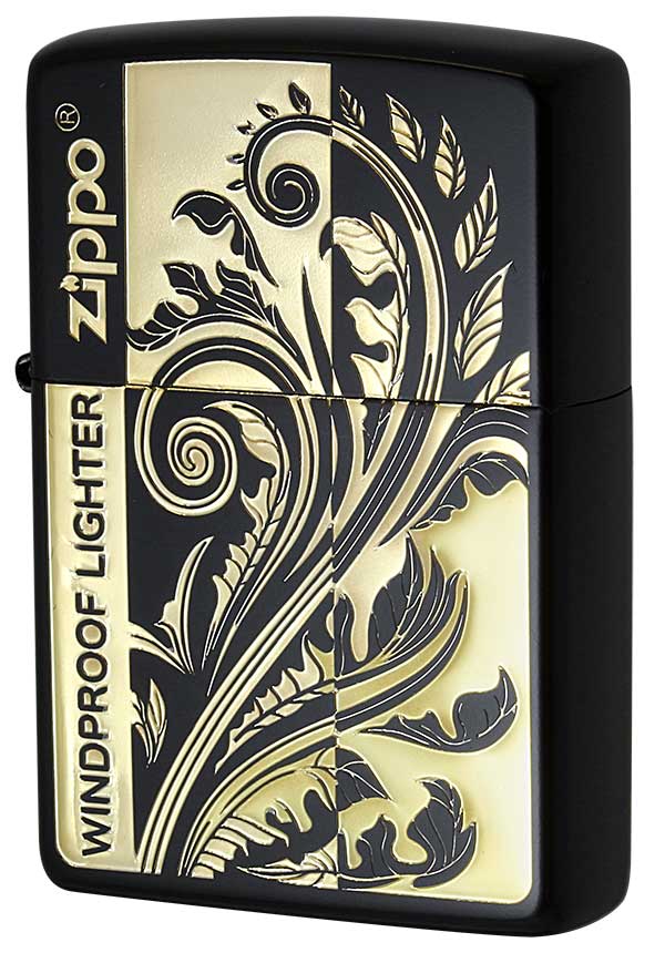 Zippo ジッポー アラベスク柄 唐草 ブラック ゴールド アーバンゴシックスタイル Arban Gothic Style ABQ-BG メール便可