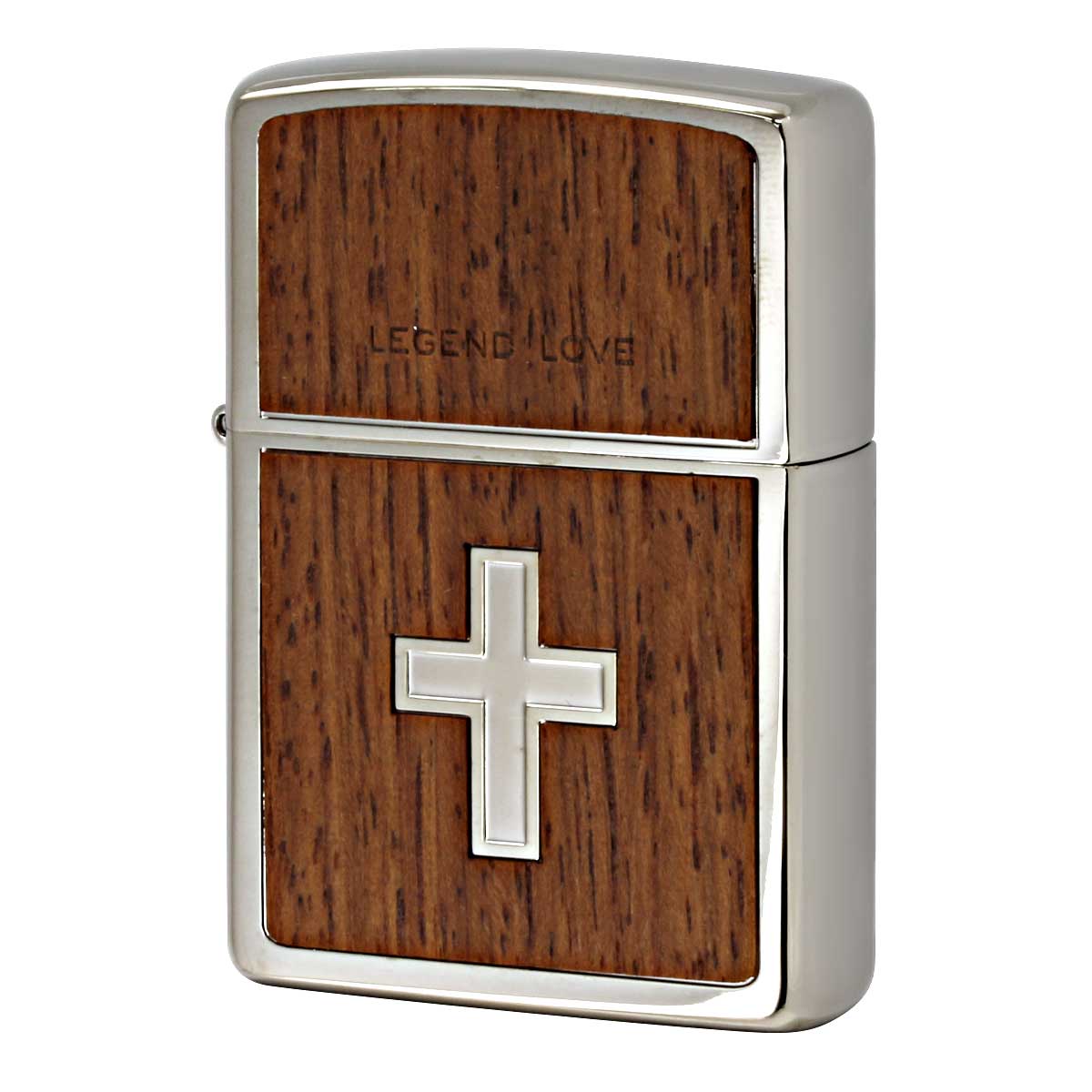 Zippo ジッポー 木貼り ウッド レジェンド ラブ クロス 十字架 Wood Plate Cross LEGEND LOVE LL-C メール便可