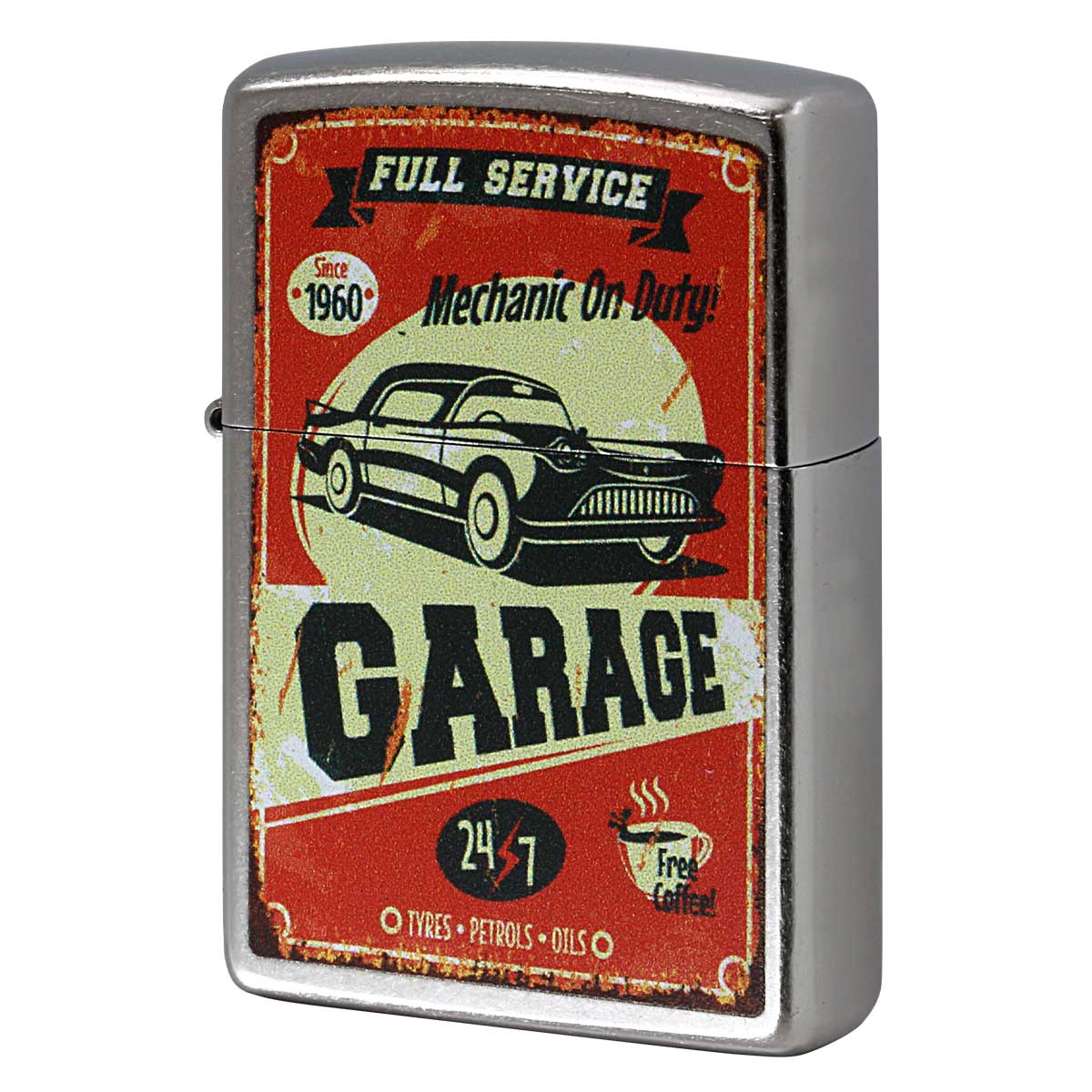 Zippo ジッポー オールドポスター風 GARAGE Mechanic On Duty! アメリカ加工 Processing in USA Z207-119573 メール便可