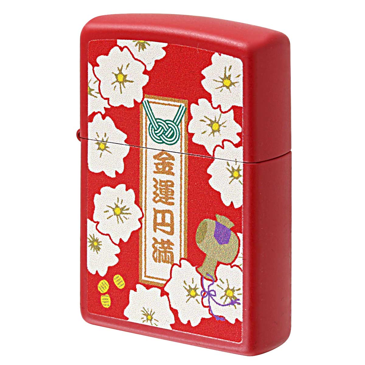 Zippo ジッポー 開運 御守 商売繁盛 和柄 桜 レッドマット Z233OM-C メール便可