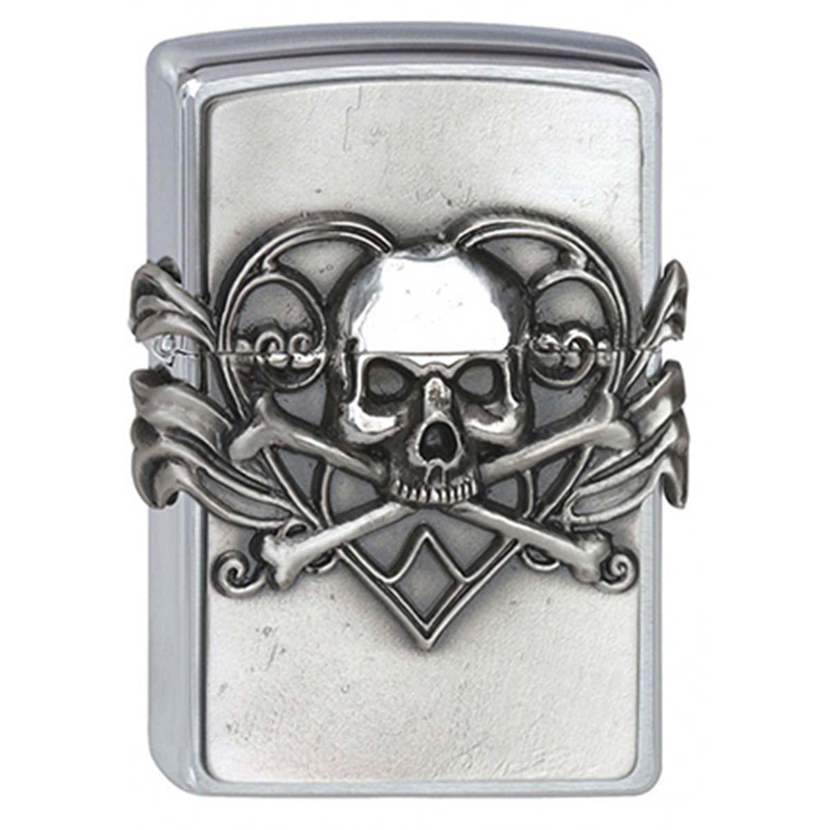 ヨーロッパ直輸入Zippo ジッポー アン ストークス スカル ドクロ 骸骨 ハート 3面連続 メタル貼り Anne Stokes Skull with Heart 2001330