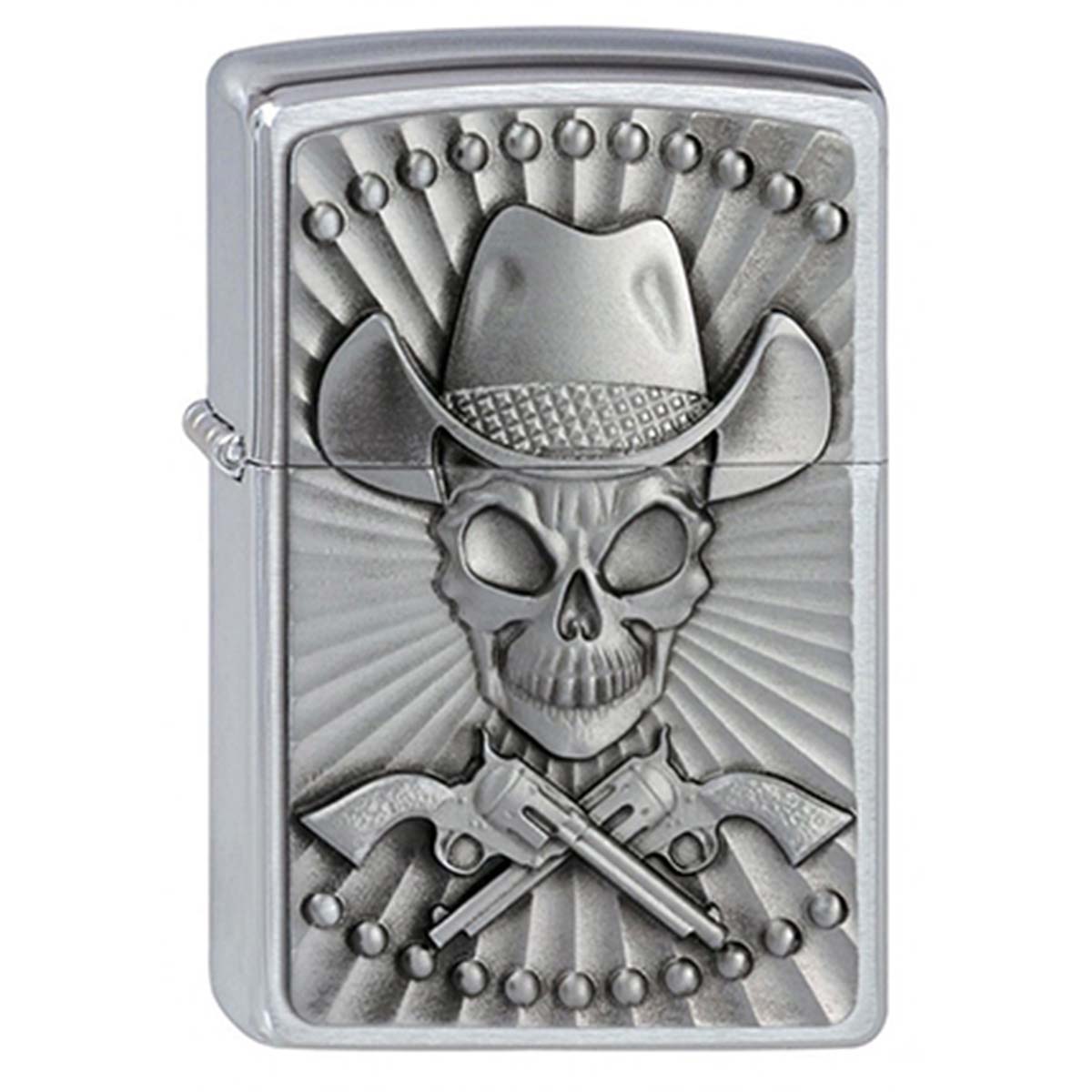 ヨーロッパ直輸入Zippo ジッポー カウボーイ スカル ドクロ 骸骨 Cowboy Skull エンブレム貼り 2001982 メール便可