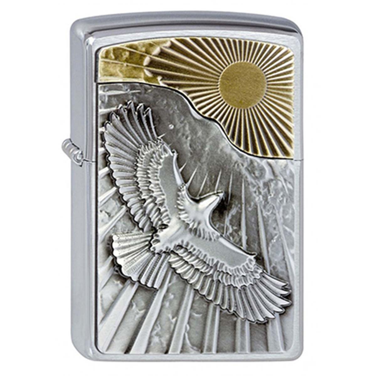 ヨーロッパ直輸入Zippo ジッポー イーグル 鷲 太陽 Eagle Sun Fly エンブレム貼り 2003192