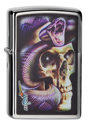 ヨーロッパ直輸入Zippo ジッポー Mazzi-Skull Snake 2004229 メール便可