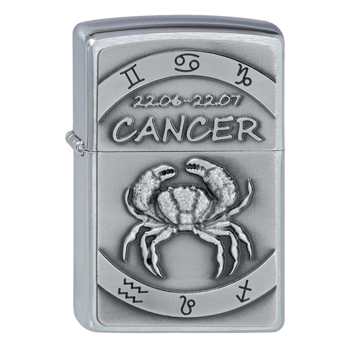 ヨーロッパ直輸入Zippo ジッポー 星座 キャンサー 蟹座 Zodiac Cancer エンブレム貼り 2002075 メール便可