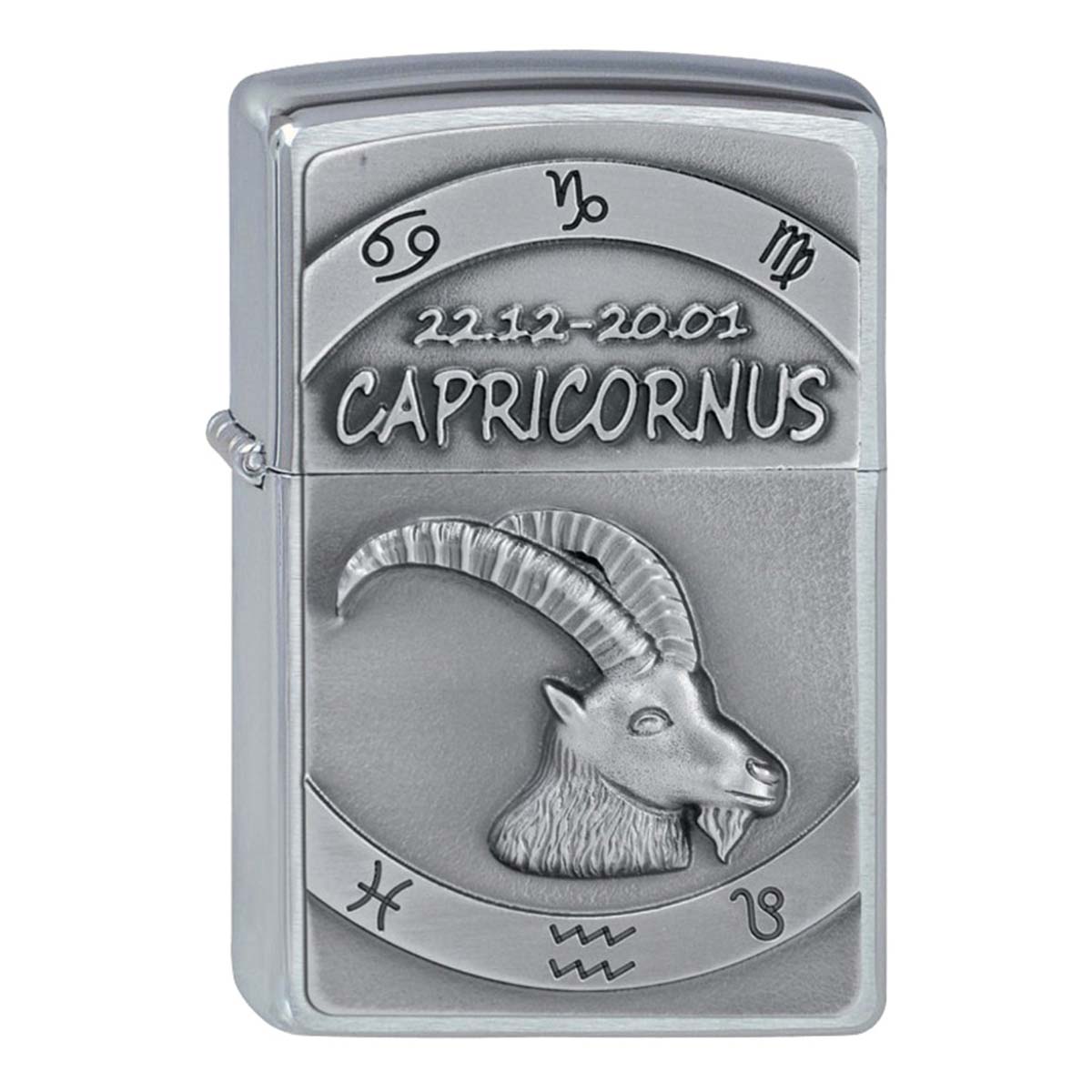 ヨーロッパ直輸入Zippo ジッポー 星座 カプリコーン 山羊座 Zodiac Capricorn エンブレム貼り 2002081 メール便可