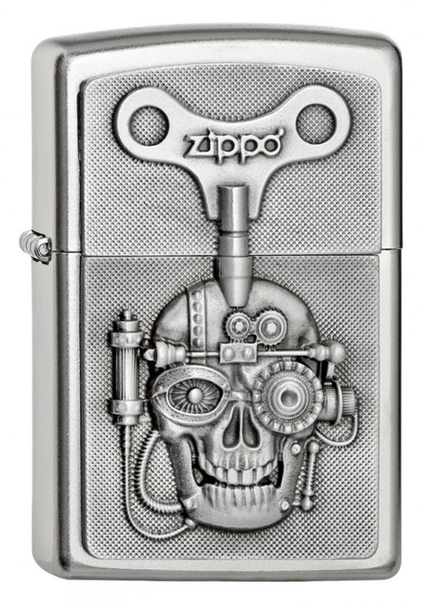 ヨーロッパ直輸入Zippo ジッポー Mechanical Skull Emblem 2005136 メール便可