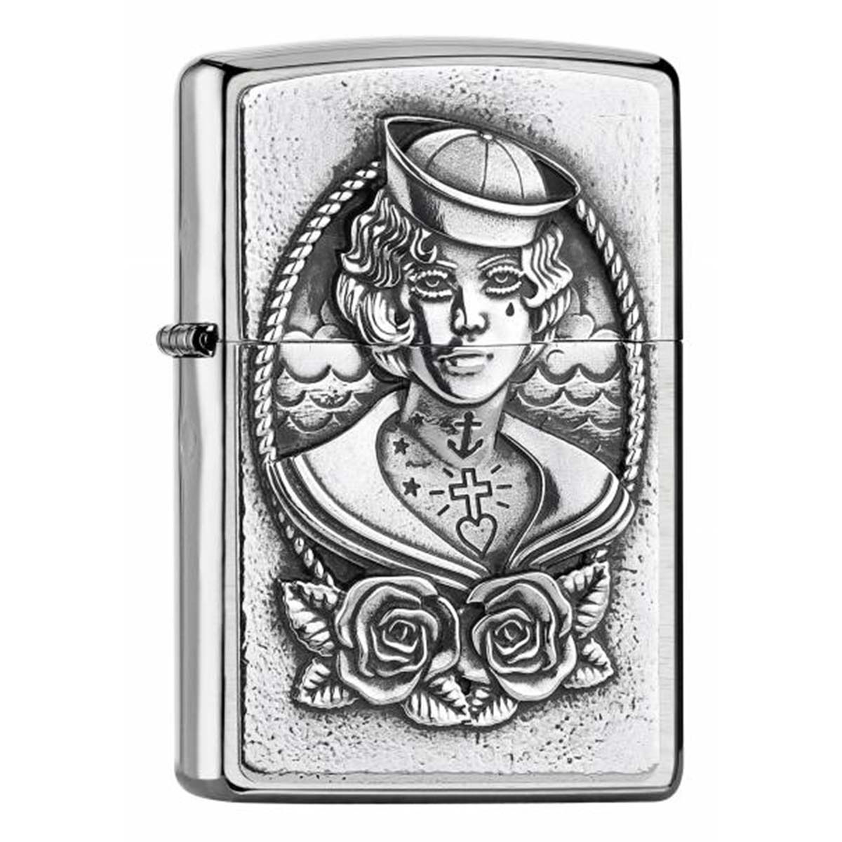 ヨーロッパ直輸入Zippo ジッポー セーラー ガール 船乗り SAILOR GIRL エンブレム貼り 2005920