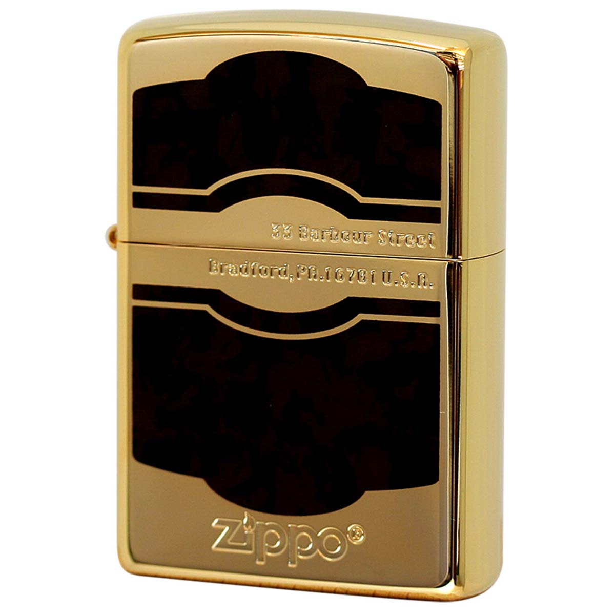 Zippo ジッポー ブラウン マーブル 大理石調 金メッキ ラッカー仕上げ CD2 B GD&BW 1201S427