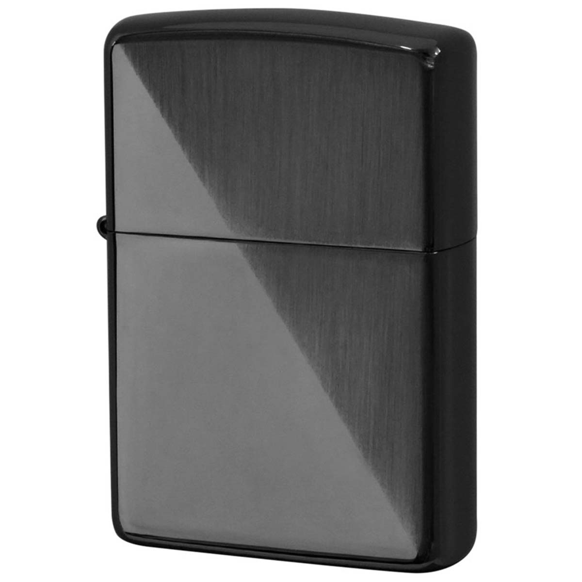 Zippo ジッポー スタンダードハーフ サテーナ ポリッシュ ブラック Standard half 1201S265 メール便可