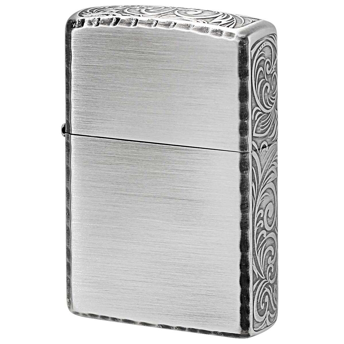 Zippo ジッポー サイド 3面 アラベスク 唐草 リューター加工 シルバー 1201S791