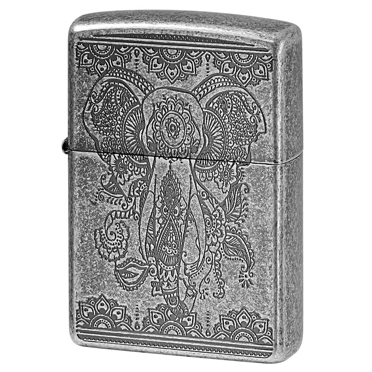 Zippo ジッポー インディアン エレファント 象 シルバー アンテーク風 INDIAN ELEPHANT A 1201S798 メール便可
