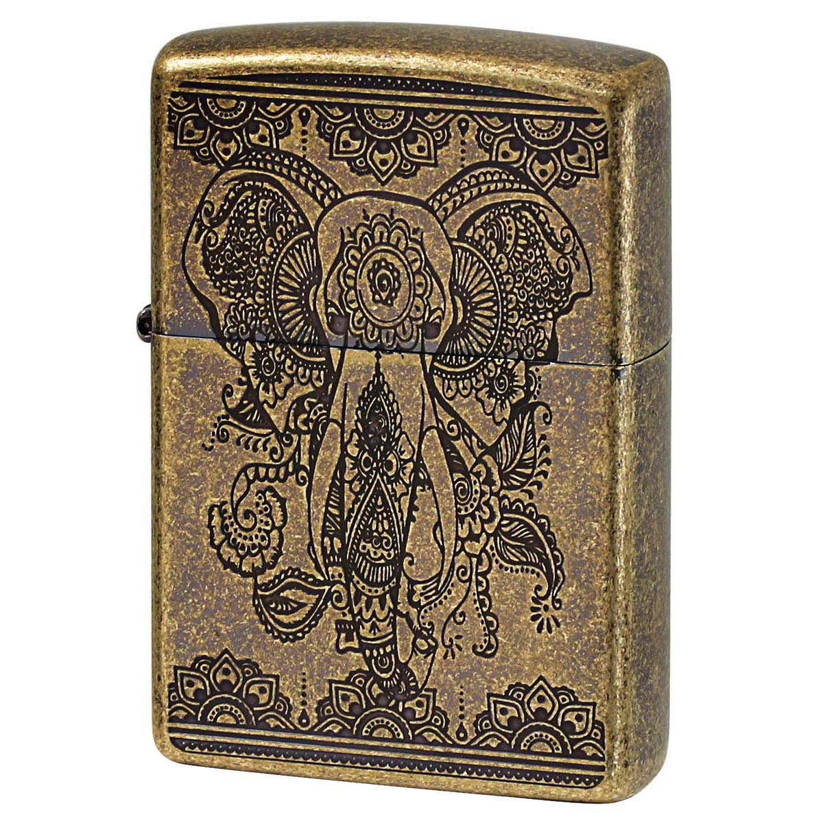 Zippo ジッポー インディアン エレファント 象 ブラス アンテーク風 INDIAN ELEPHANT A 1201S799 メール便可