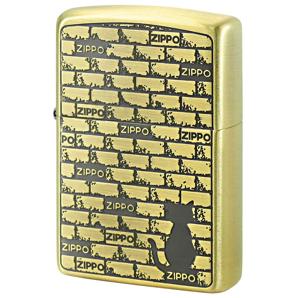 Zippo ジッポー ねこ 猫 レンガ 壁 ブリックキャット ブラス BRICK CAT BS 1201S820