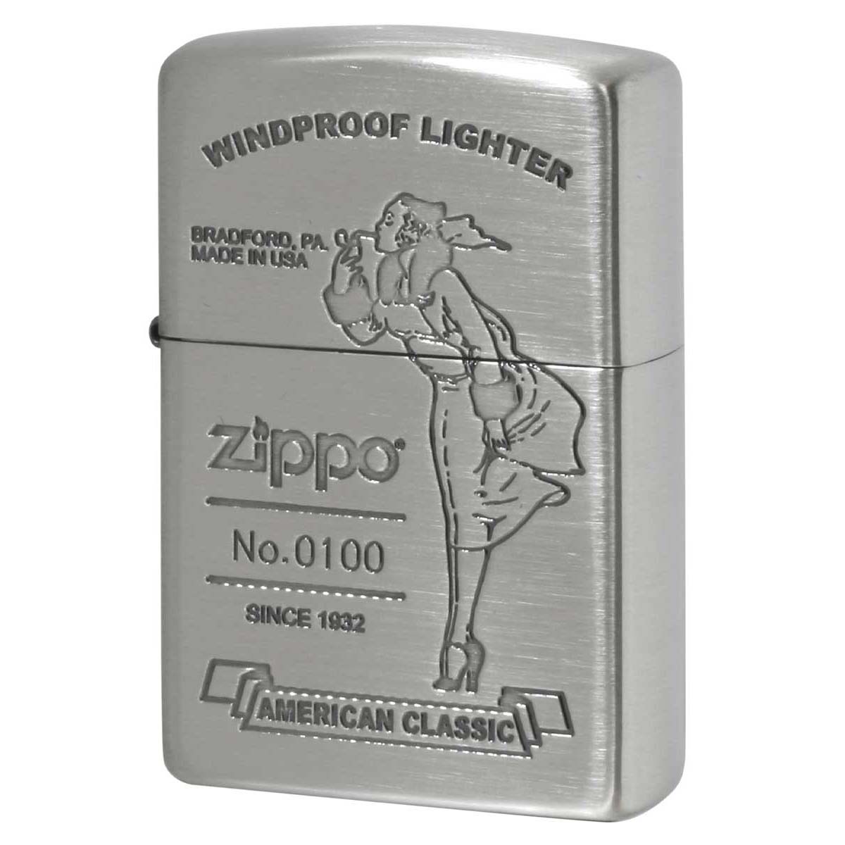 Zippo ジッポー ウインディ ガール アメリカンクラシック シルバー Windy Girl AMERICAN CLASSIC SV シリアル番号 1201S875