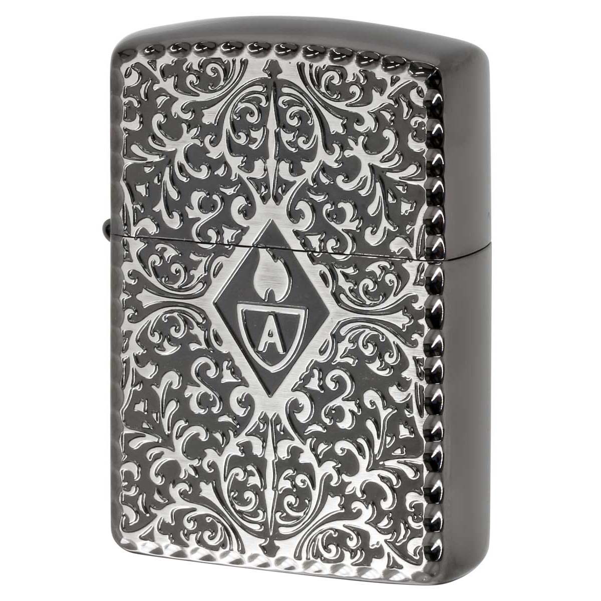 Zippo ジッポー アーマー アラベスク 唐草 コーナーリューター 両面加工 シルバー ブラック ARMOR Arabesque 162 SB 1201S848