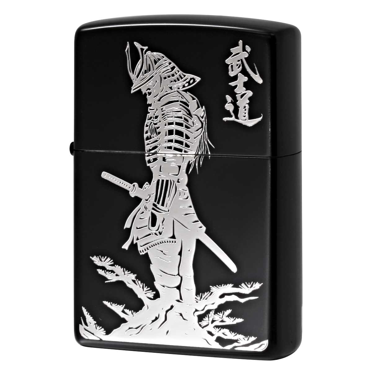 Zippo ジッポー 武士道 BUSHIDO 和柄  鎧 兜 ブラック 銀差し 1201S900