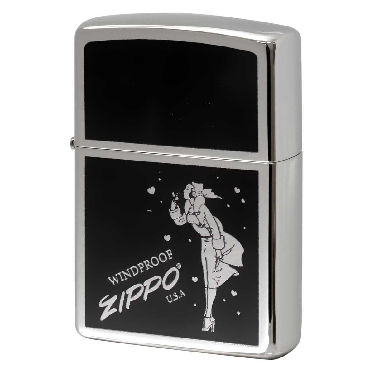 Zippo ジッポー Girl & HEART Windy ウインディ ハート シルバー SV 1201S937