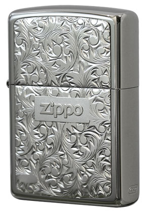 Zippo ジッポー 純銀プレート「唐草」 銀チタン#KR-2
