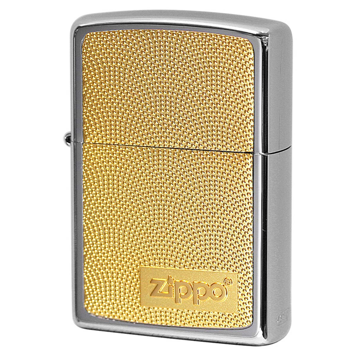 Zippo ジッポー チタニウムコーティング ゴールドプレート貼り ロゴ ZIPPO LOGO ＃200 銀チタン 15-10