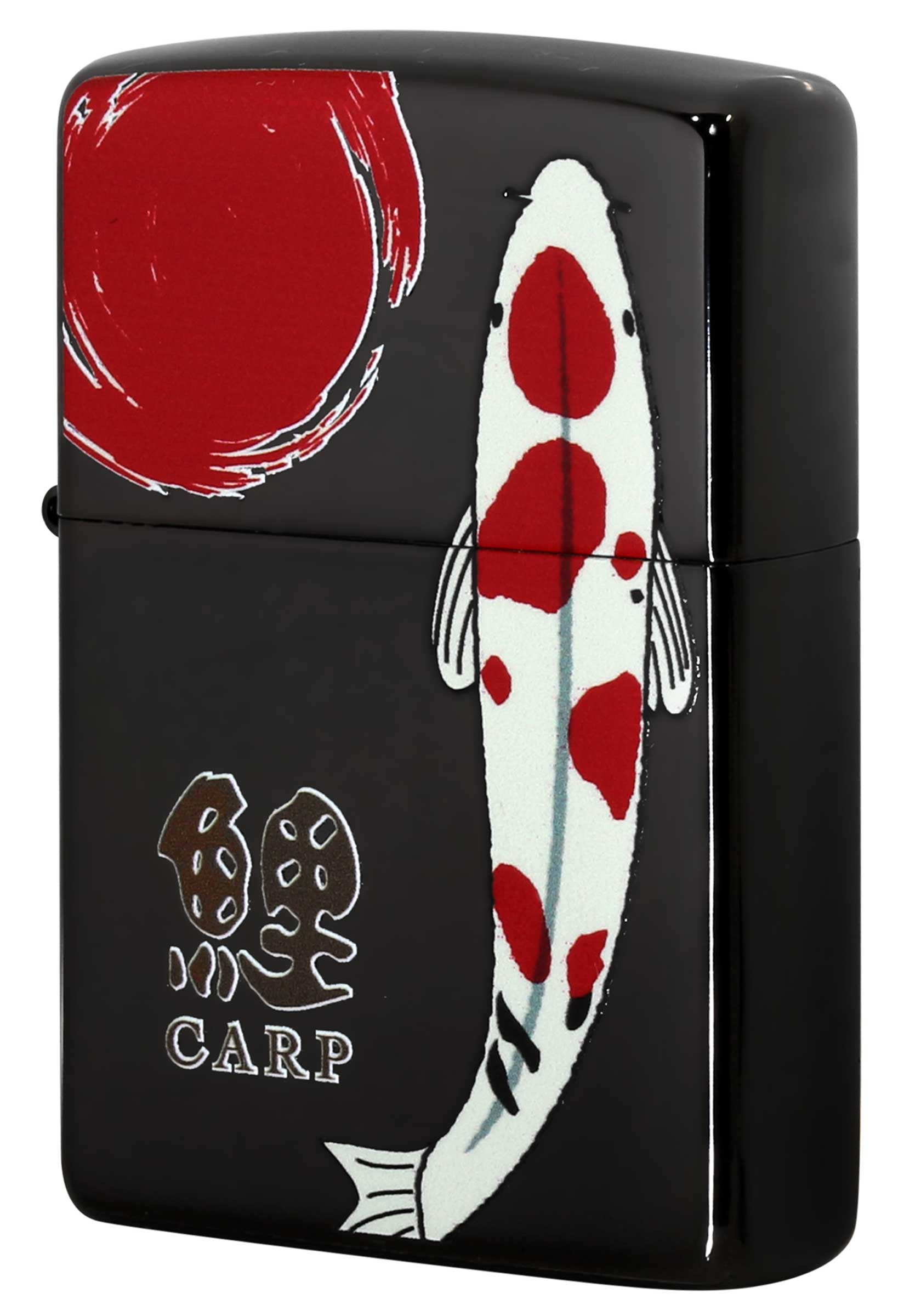 Zippo ジッポー 日輪 錦鯉 UV ink Painted ブラックニッケル メール便可