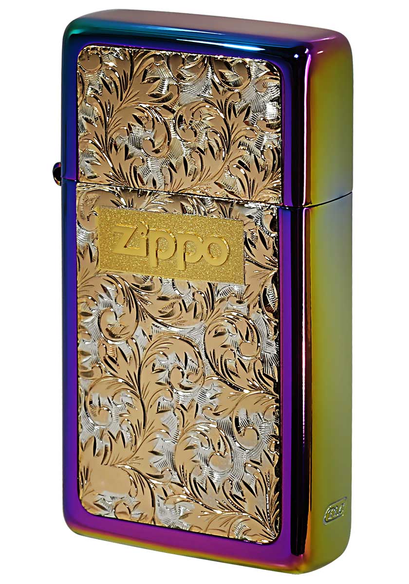 Zippo ジッポー SLIM ARMOR スリムアーマー レインボーチタン ＃K-7 メール便可