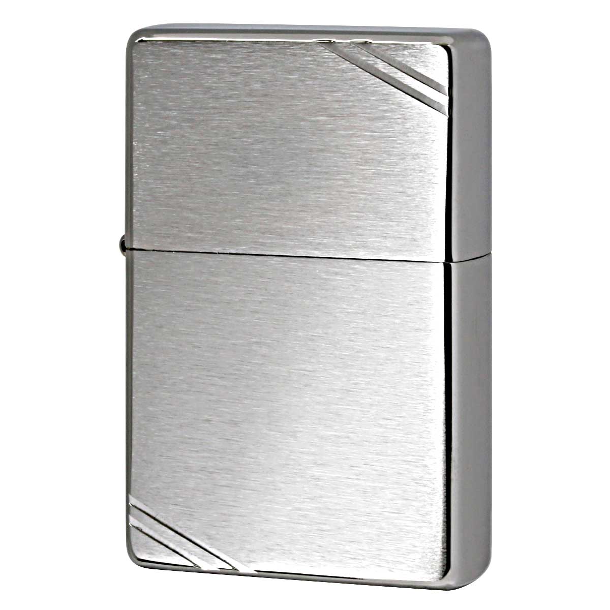 Zippo ジッポー 1937レプリカ 無地 シルバー つや消し フラットトップ ビンテージ ダイヤゴナルライン ブラッシュドクローム Brushed Chrome Vintage No.230 メール便可