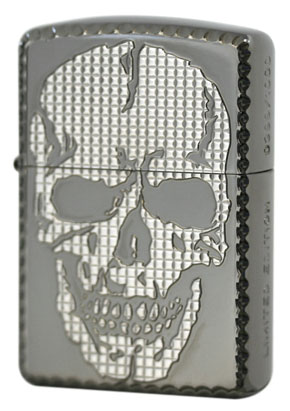Zippo ジッポー SKULL STUDS 2（W)White&Black Nickel メール便可