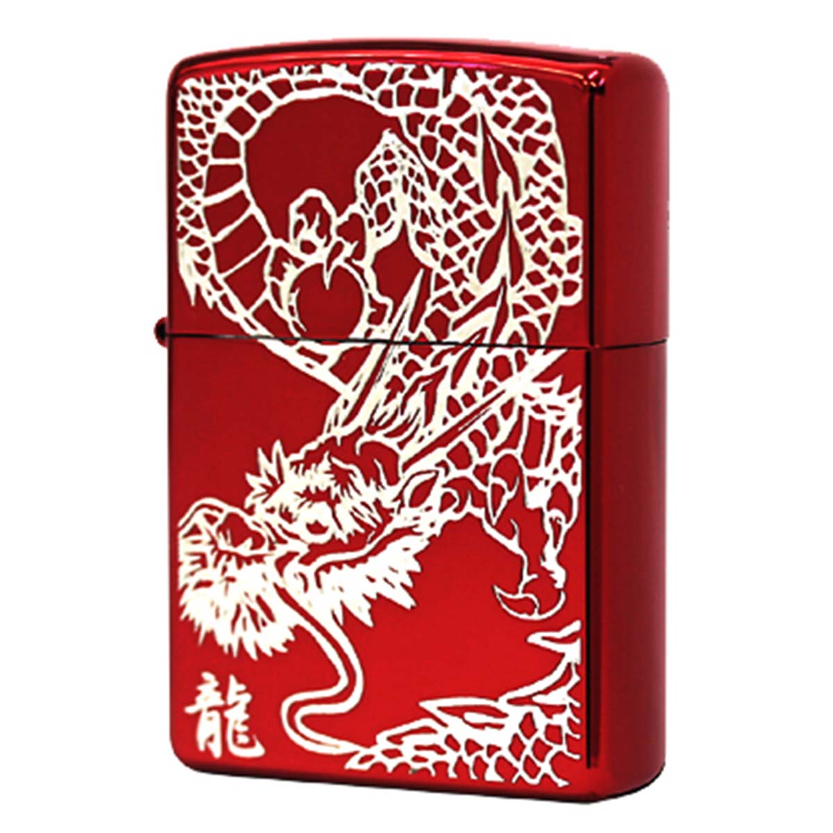 Zippo ジッポー ドラゴン 龍 レッド RED DRAGON Ion Red Gold Plate Inlay S 銀サシ