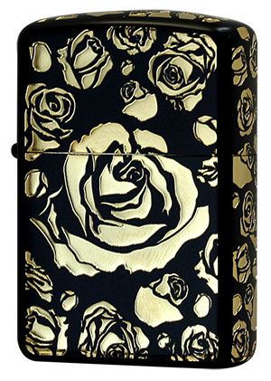 Zippo ジッポー Black Mat ROSE BM.Gold ROSE