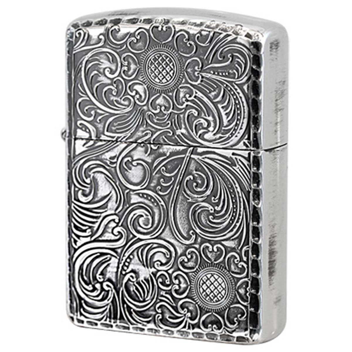 Zippo ジッポー アーマー 花柄 アンテーク シルバーイブシ ARMOR Antique Floral D